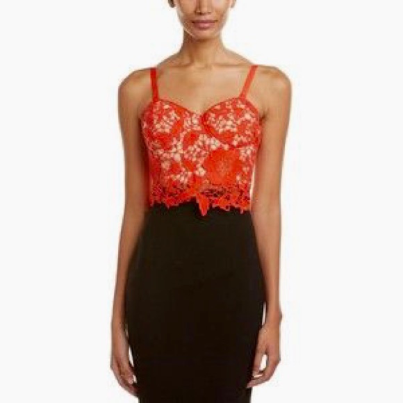 Champagne&Strawberry Lace Bustier Blood Orange, Sm - Picture 5 of 5